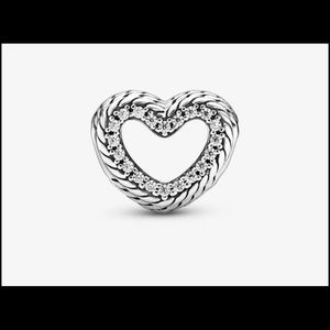 Pandora Snake chain pattern open heart charm